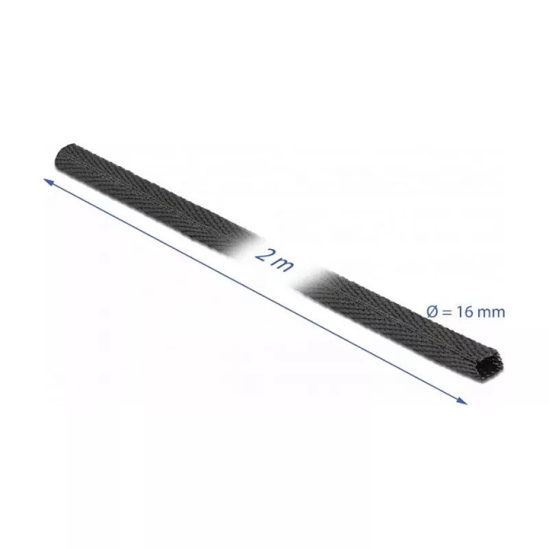 Delock - Tubo termorretráctil - tejido, tasa de retracción 2:1 - 2,0m - negro (20793)