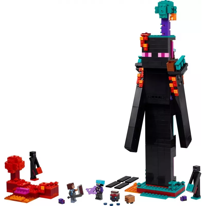 Juguete de construcción LEGO Minecraft Set 21279 Der Enderman-Turm, 867 piezas, 2 minifiguras, 450 mm de altura