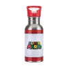 Botella de agua metálica Paladone Super Mario con pajita