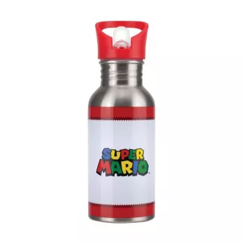 Botella de agua metálica Paladone Super Mario con pajita
