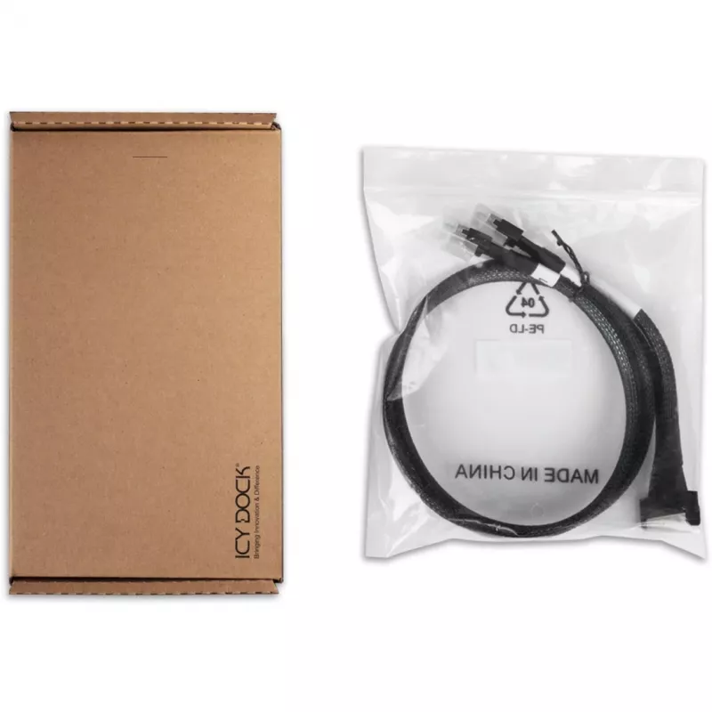 Icy Dock cable MCIO 8i SFF-TA-1016 a 2x SlimSAS SFF-8654 4i cable 0,5 m – cable (MB310L-B)