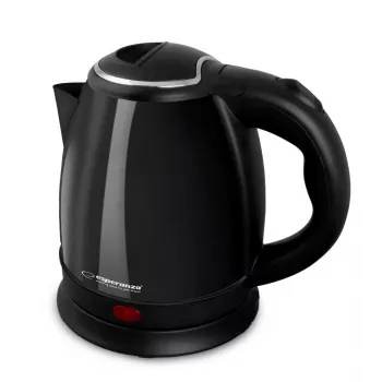 Hervidor de agua ESPERANZA EKK128K 1,0 L, 1350 W, acero inoxidable, inalámbrico, apagado automático, protección contra funcionamiento en seco
