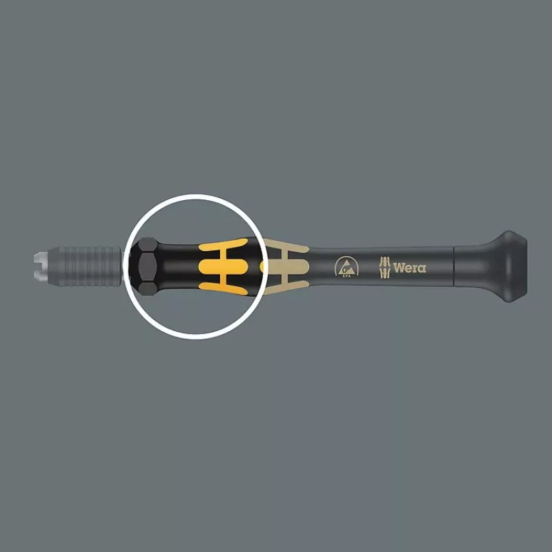Destornillador combinado Wera ESD/11 SB – 1 pieza, puntas Torx/Phillips/Phillips ranurada/ranurada, mango de plástico (negro/amarillo)