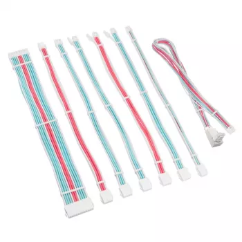 Kit de cable/adaptador Kolink Core Pro 12V-2x6 Type 2 alargador trenzado – Brilliant White/Neon Blue/Pure