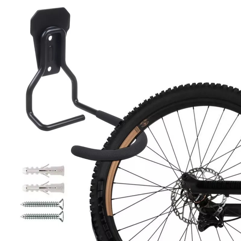 Soporte de pared para bicicleta MACLEAN MC-433 soporte vertical plegable, ancho ajustable, para bicicletas de hasta 20 kg, negro