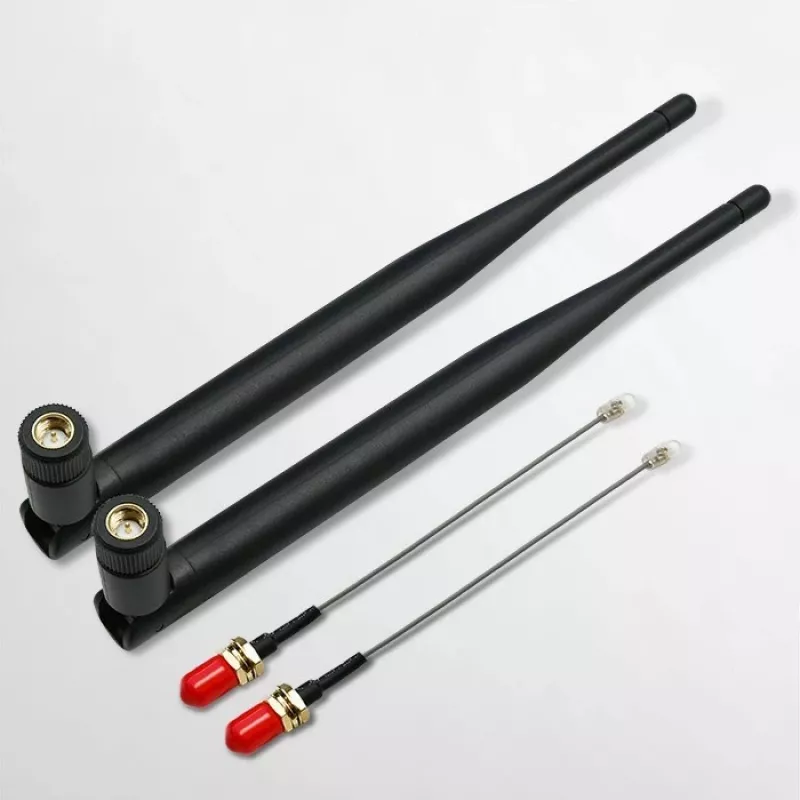 Antena Wi-Fi interior QOLTEC 57046, doble banda 2,4–2,5 GHz y 5,1–5,8 GHz, 5 dBi, 50 Ω