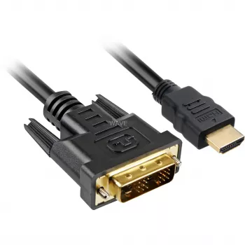 Cable adaptador Sharkoon - Single Link - HDMI macho a DVI-D macho