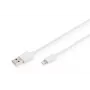 DIGITUS - Cable Lightning - Lightning (M) a USB (M) - 1,0 m - doble aislamiento - Blanco - moldeado - para Apple iPad/iPhone/iPod (Lightning) (DB-600106-010-W)