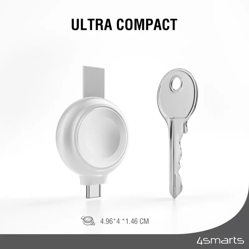 Cargador 4smarts QI2 smartwatch plateado USB carga rápida inalámbrica