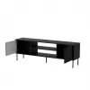 Mueble TV cama meble CORTINA EF 180×40×60 cm, negro, tablero superior de aglomerado, estructura negra