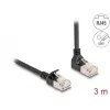 Cable de red DeLOCK RJ45 Cat.6A S/FTP fino 90° 3 m negro