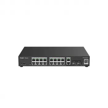 Switch L2 Gigabit PoE gestionado Ruijie RG-ES220GS-P — 18× Gigabit (10/100/1000), IEEE 802.3af/at, 40 Gbit/s, Negro