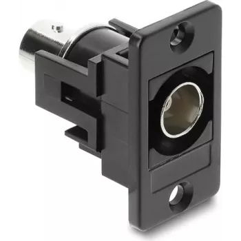 Conector hembra BNC para panel DELOCK 91107 — BNC hembra a BNC hembra, negro