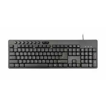 Teclado de tamaño completo con cable Gembird KBS-UM-04 USB QWERTY inglés US con ratón, negro, cable de 1,5 m