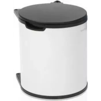 Cubo de basura Brabantia 428081 15L redondo negro blanco