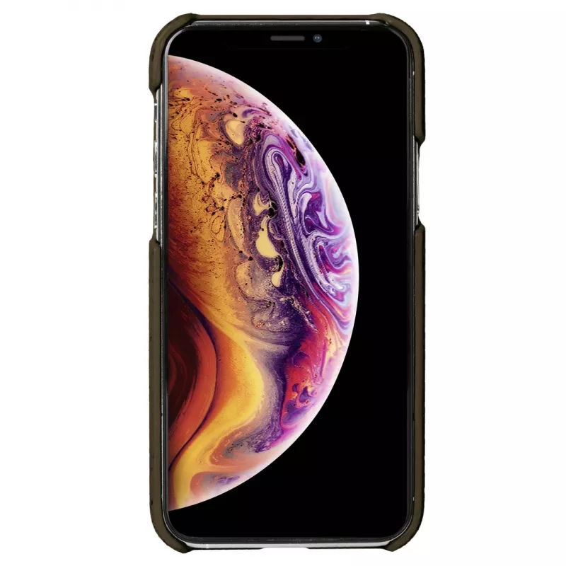 Funda para móvil Krusell Birka para Apple iPhone 11 Pro, funda efecto piel marrón oscuro