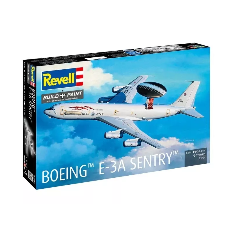 Maqueta de plástico REVELL Boeing E-3A Sentry kit de modelo de avión a escala 1:144