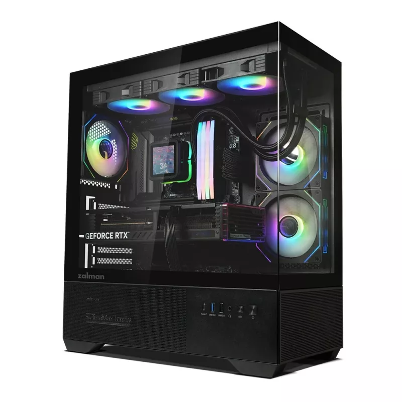 Caja de PC CHRONIX V2 Mid Tower ventiladores ARGB x3 negra