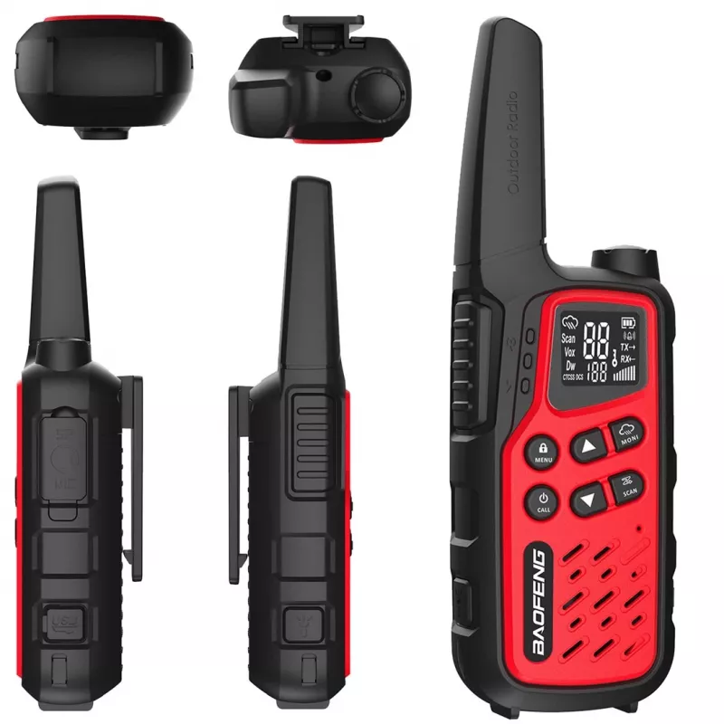 Baofeng BF-T25E set de walkie-talkies, 2 uds., rojo