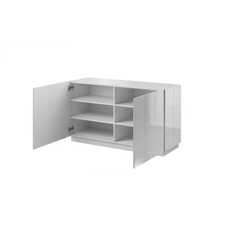 Aparador Cama 2D REJA blanco brillante/blanco brillante