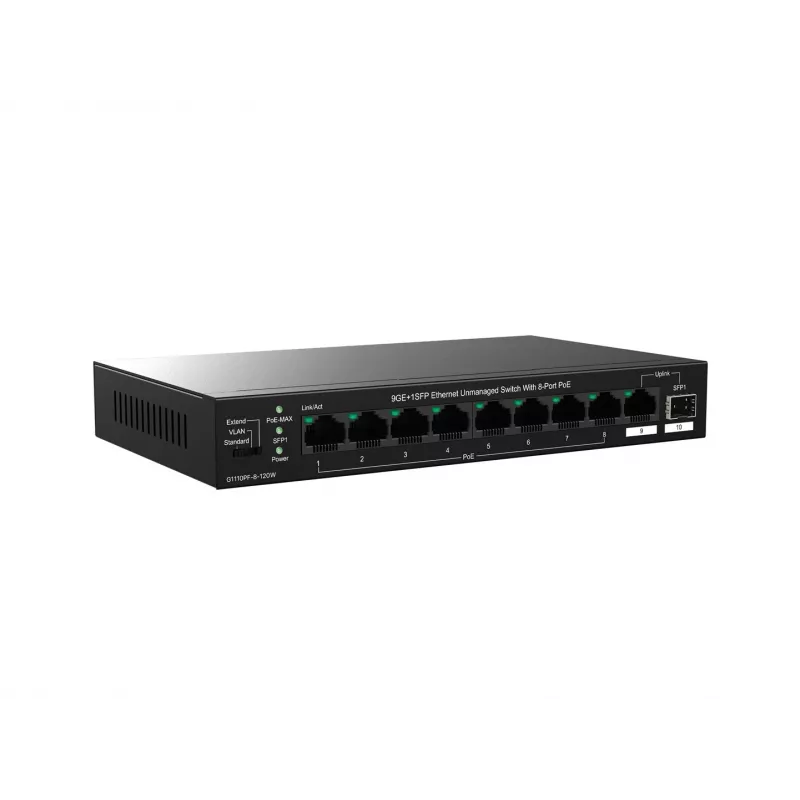 Switch no gestionado Tenda TEG1110PF-8-120W Gigabit Ethernet PoE 9 puertos
