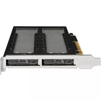 Rack de almacenamiento móvil RAIDSONIC ToughArmor MB842MP-B — 2 bahías extraíbles para M.2 NVMe, PCIe 4.0 x16