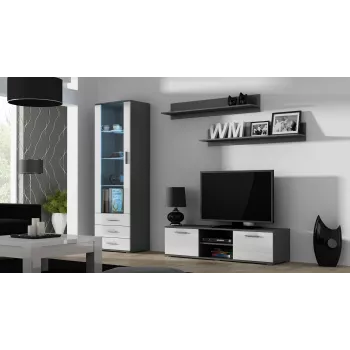 Soporte de TV Cama SOHO 140 gris/blanco brillante