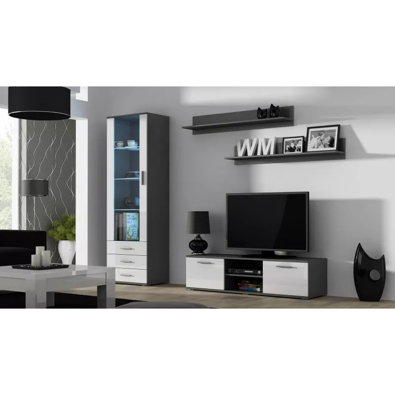Soporte de TV Cama SOHO 140 gris/blanco brillante