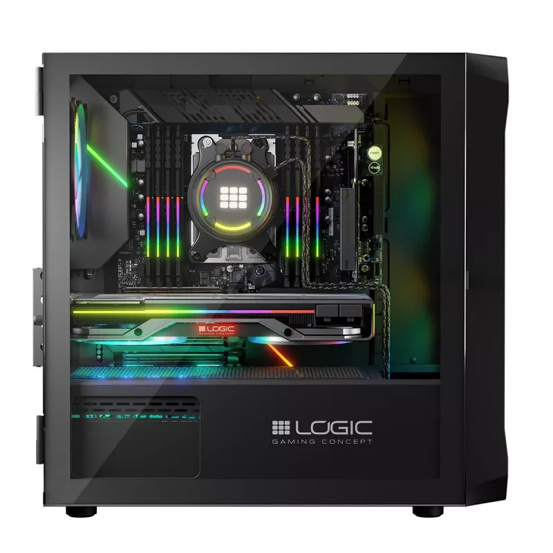 Carcasa de ordenador Logic Concept Portos Mini ARGB Micro ATX Negra