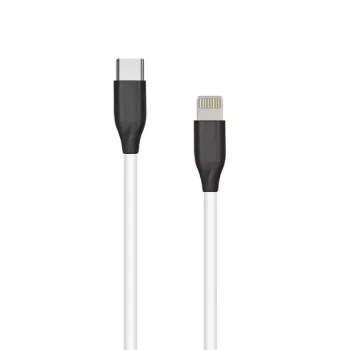 Cable de silicona USB Type-C - Lightning (blanco, 1 m)