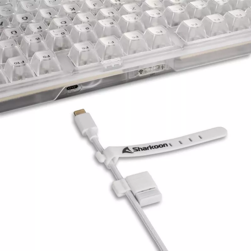 Crystal Shark, Teclado gaming Blanco, Distribución DE, KTT