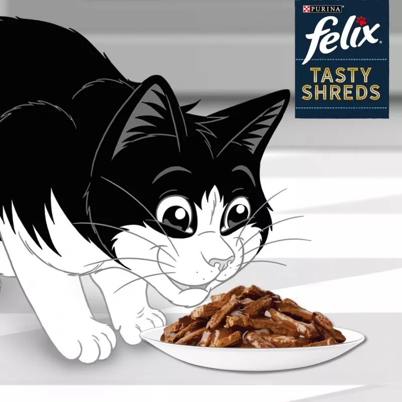 FELIX Tasty Shreds con ternera y pollo - 4x 80g
