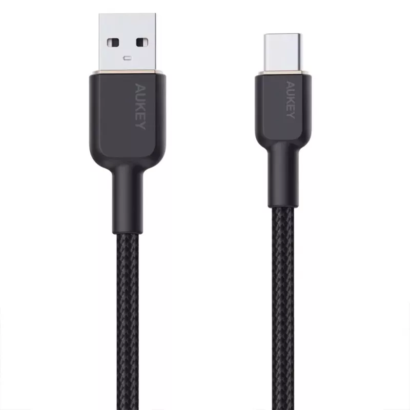 Cable USB-A a USB-C Aukey CB-NAC1, 1 m, nailon trenzado, USB PD 60 W, USB 2.0