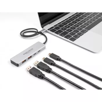 DeLOCK hub USB Type-C 10 Gbit/s 2x Type-A 2x Type-C cable de 35 cm
