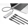 DeLOCK Hub USB Type-C 10 Gbps 4 puertos Aluminio Gris