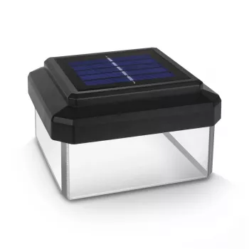 GB128 Lámpara solar LED para postes de valla y jardín, Negro - Verde Blue
