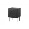 Mesita de noche Cama Meble SIENA set de 2, 44,5×40×59 cm, negro mate, MDF y aglomerado