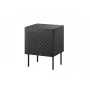Mesita de noche Cama Meble SIENA set de 2, 44,5×40×59 cm, negro mate, MDF y aglomerado