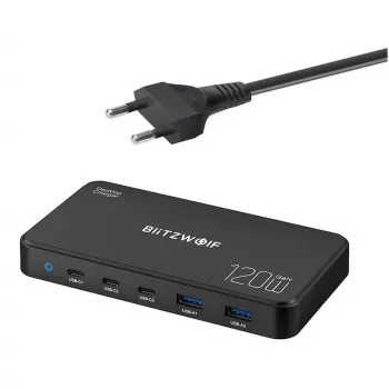 Estación de carga BlitzWolf BW-i100 5 en 1 120W – cargador multipuerto para teléfonos, tablets, portátiles