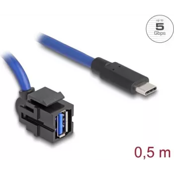 DeLOCK 88156 Cable USB 0,5 m USB A USB C Negro Azul
