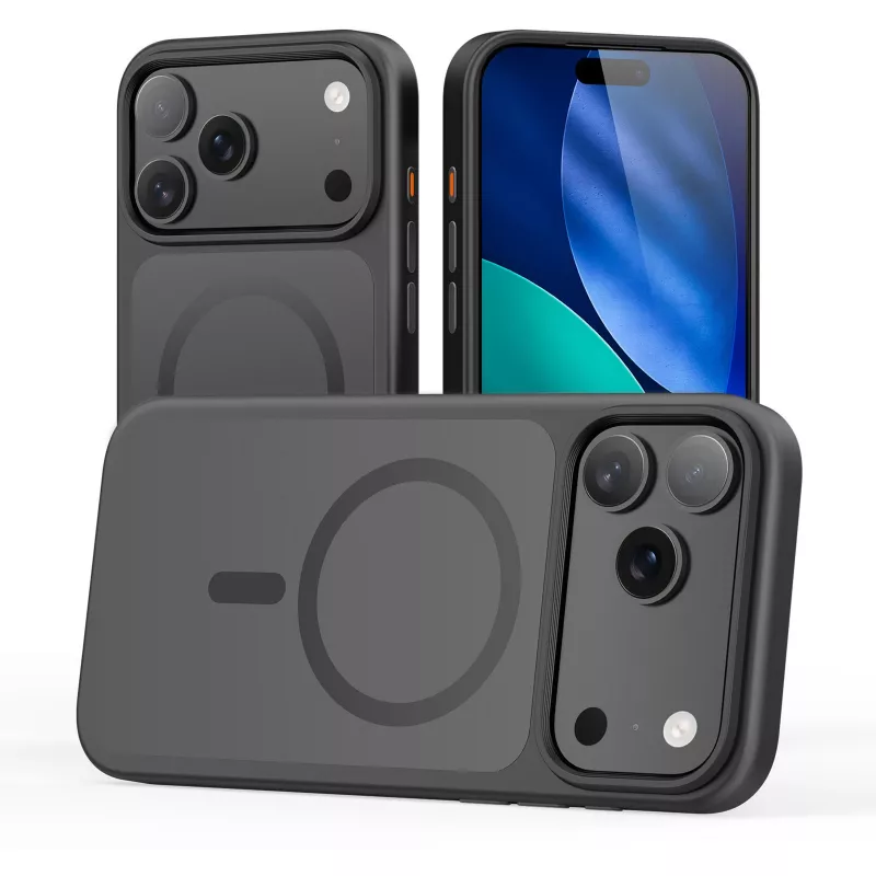 StyleShell INVISIO, funda para móvil negra, iPhone 17 Pro Max, compatible con MagSafe