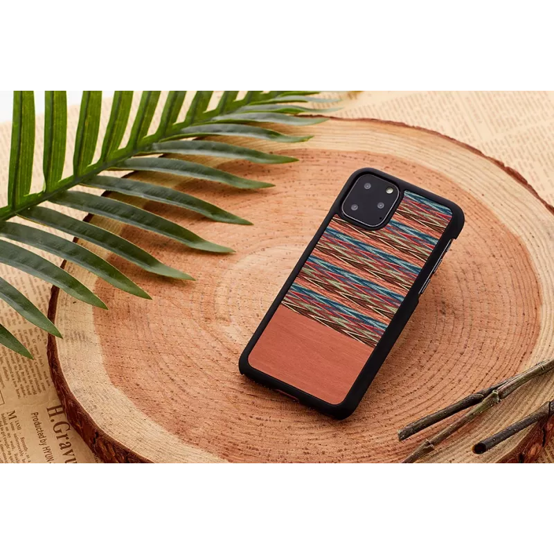 Funda para smartphone man and wood para iPhone 11 Pro Max — estampado de cuadros marrón, borde negro