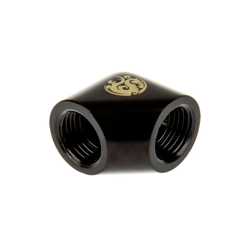 Bitspower adaptador 90 grados G1/4 hembra a G1/4 hembra, negro mate