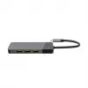 Hub USB Type-C Green Cell HUBGC01 — 7 conexiones: 3×USB‑A 3.2 Gen 1, 1×USB‑C 3.2 Gen 1, HDMI, lector de tarjetas microSD+SD — Plata