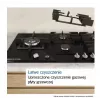 Placa de gas empotrable Bosch PPP6A2I40, 4 zonas, rejillas de hierro fundido, negra, 590×520×54 mm, control por mando giratorio