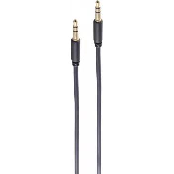 shiverpeaks ® BASIC-S--Cable de audio superfino -- minijack estéreo de 3,5 mm a minijack estéreo de 3,5 mm, contactos dorados, 3 polos, cable redondo, negro, 1,5 m (BS33981-S)