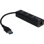 Inter-Tech Argus IT-310 - hub - 3 x SuperSpeed USB 3.0 + 1 x 10/100/1000 - sobremesa (88885439)