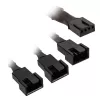 Cable divisor PWM para ventilador Kolink PGW-AC-KOL-112 — 1 a 3, 35 cm con funda, negro