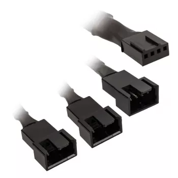 Cable divisor PWM para ventilador Kolink PGW-AC-KOL-112 — 1 a 3, 35 cm con funda, negro