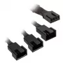 Cable divisor PWM para ventilador Kolink PGW-AC-KOL-112 — 1 a 3, 35 cm con funda, negro